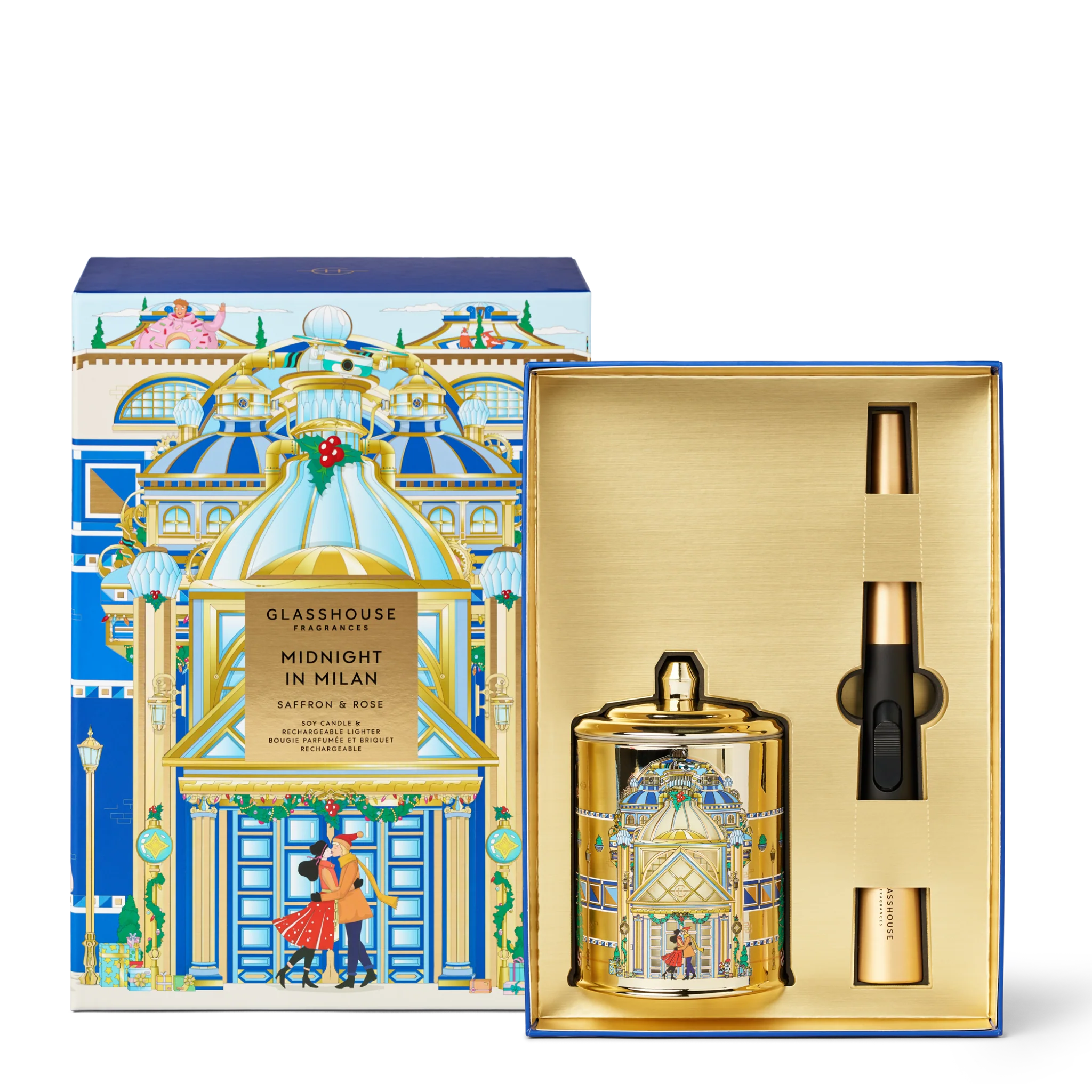 Midnight in Milan Candle & Arc Wand Lighter - Holiday 2025