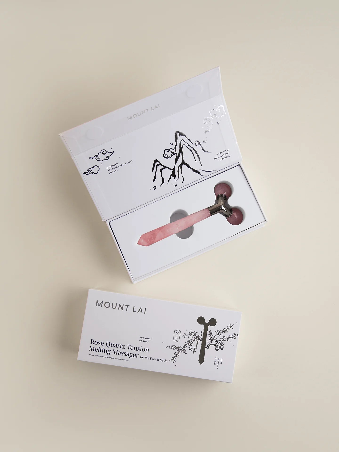 The Rose Quartz Tension Melting Massager for the Face & Neck