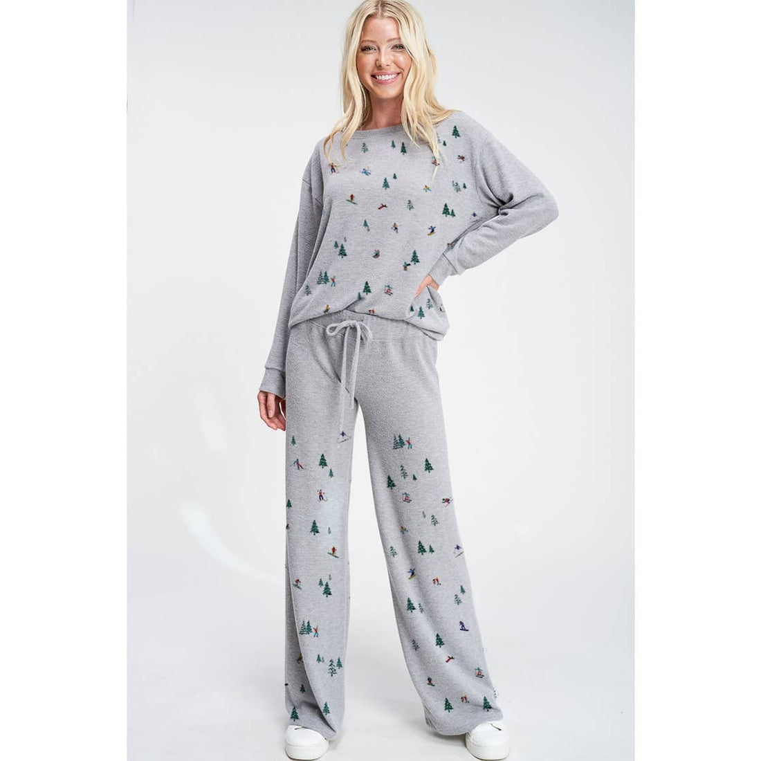 Christmas Forest Print Soft Loungewear Set