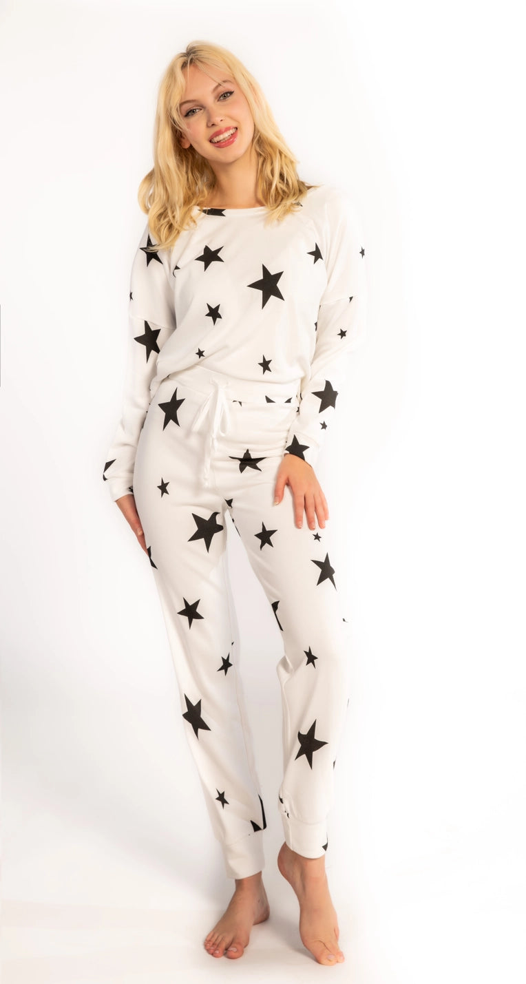 White Star Long-Sleeve Sweatshirt &amp; Jogger Set