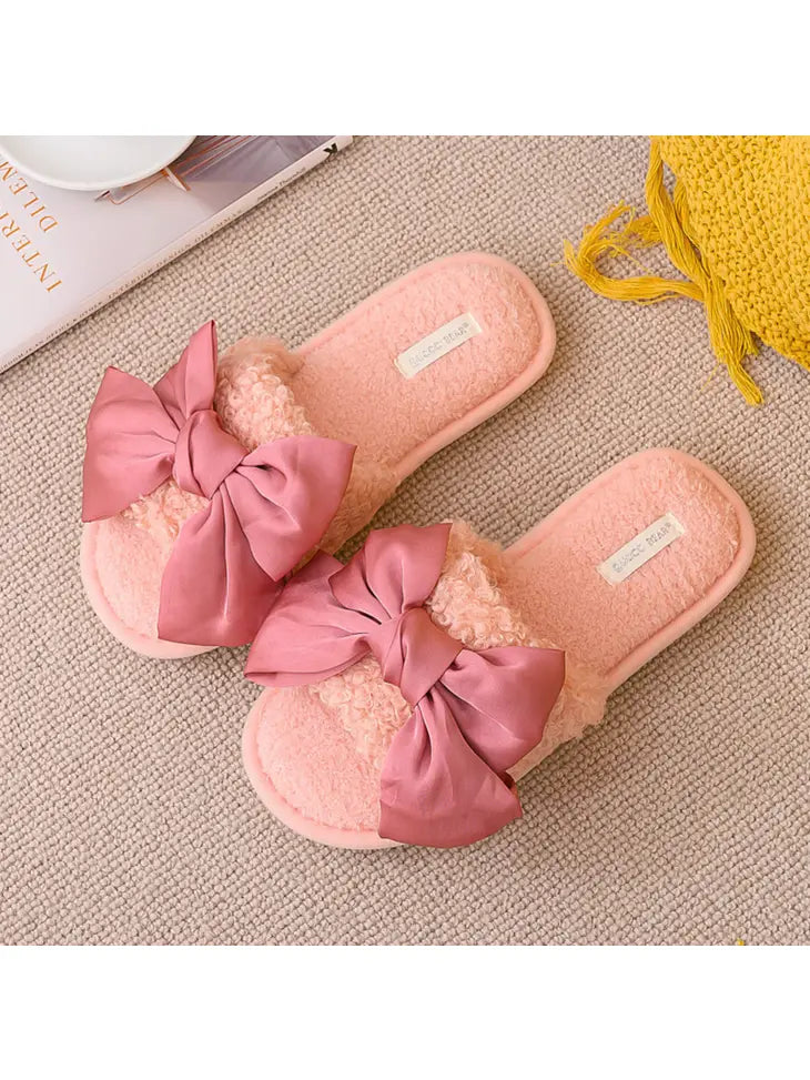 DriffWoo Open Toe Bow Knot Slippers