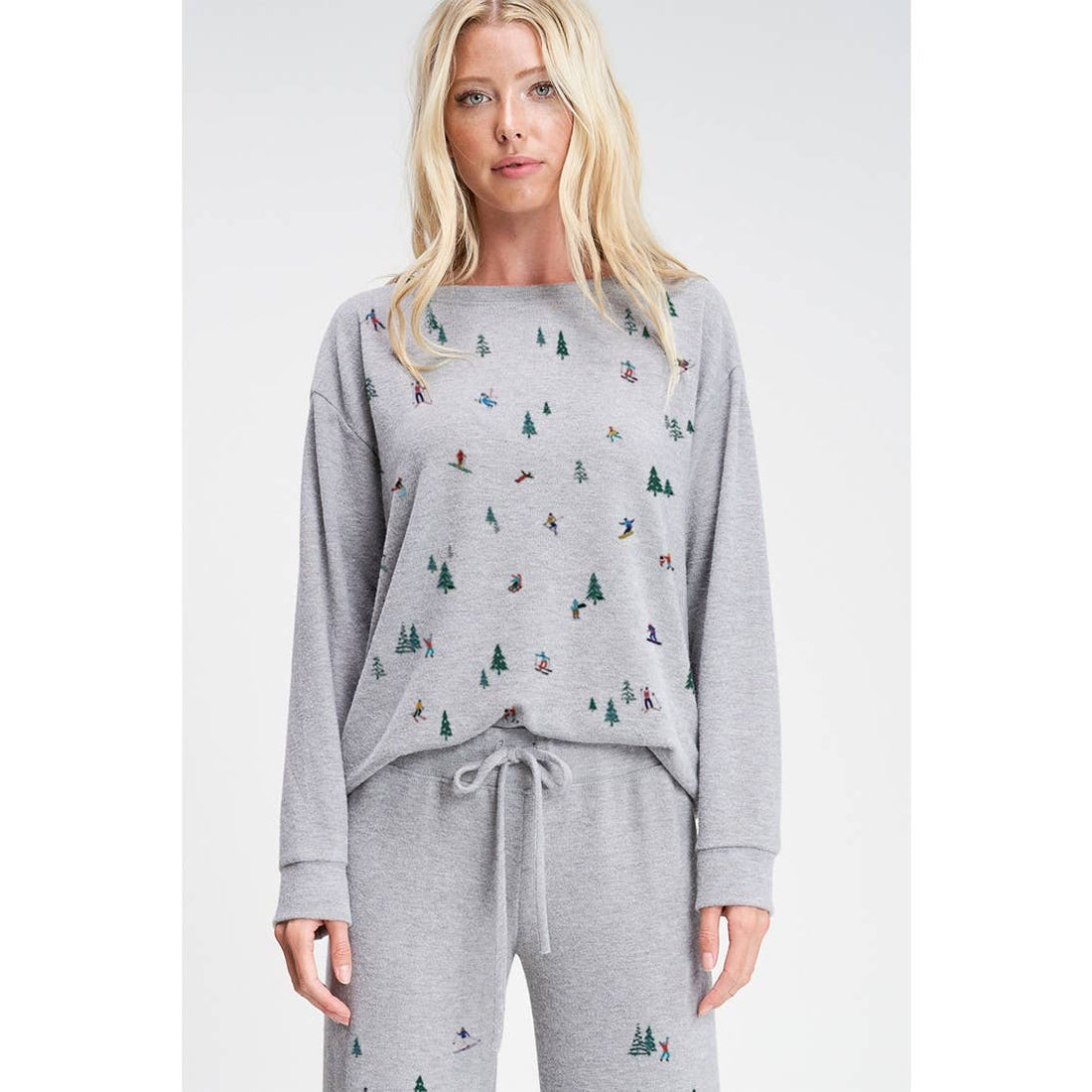 Christmas Forest Print Soft Loungewear Set