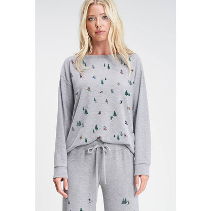 Christmas Forest Print Soft Loungewear Set