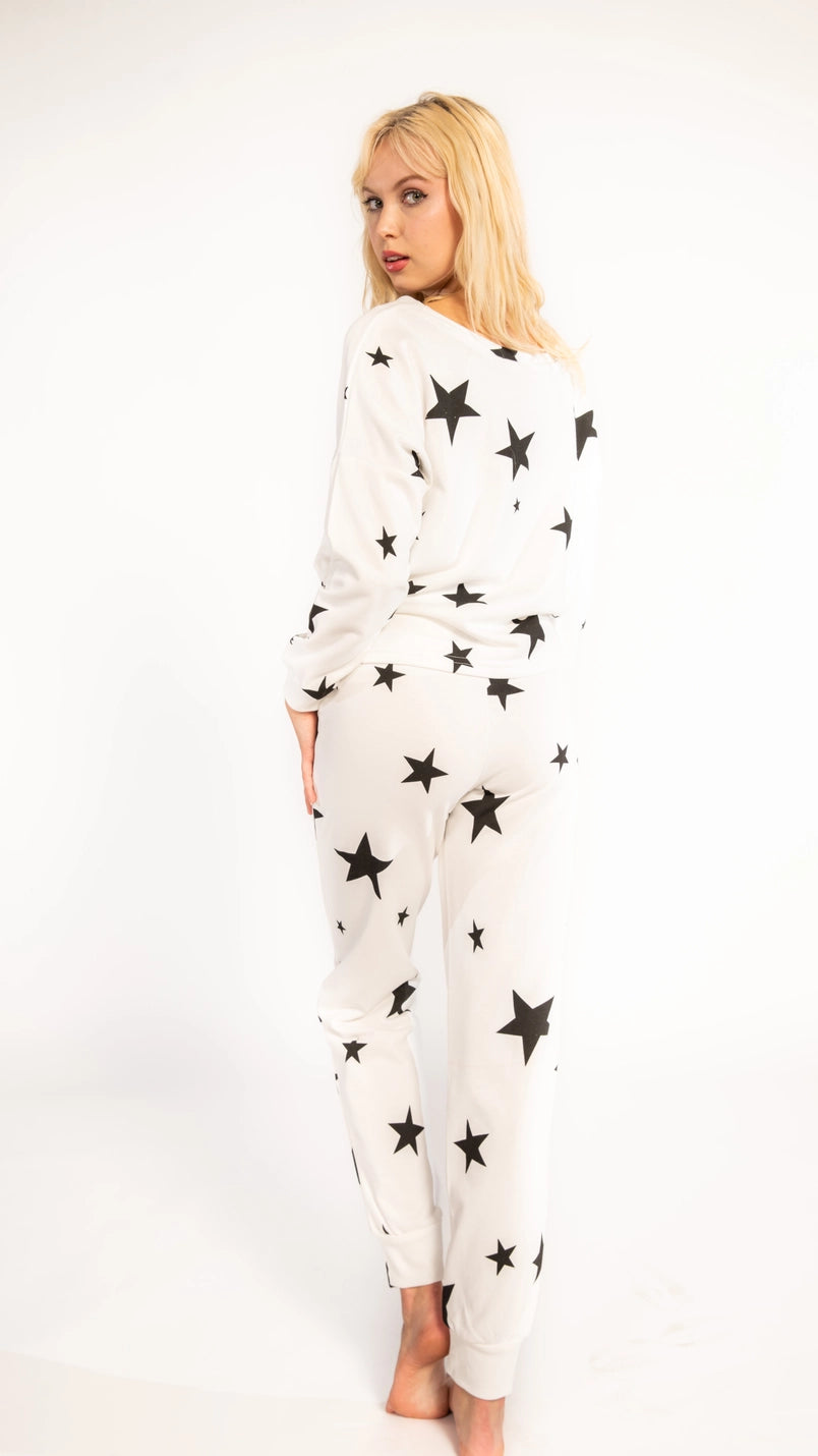 White Star Long-Sleeve Sweatshirt &amp; Jogger Set