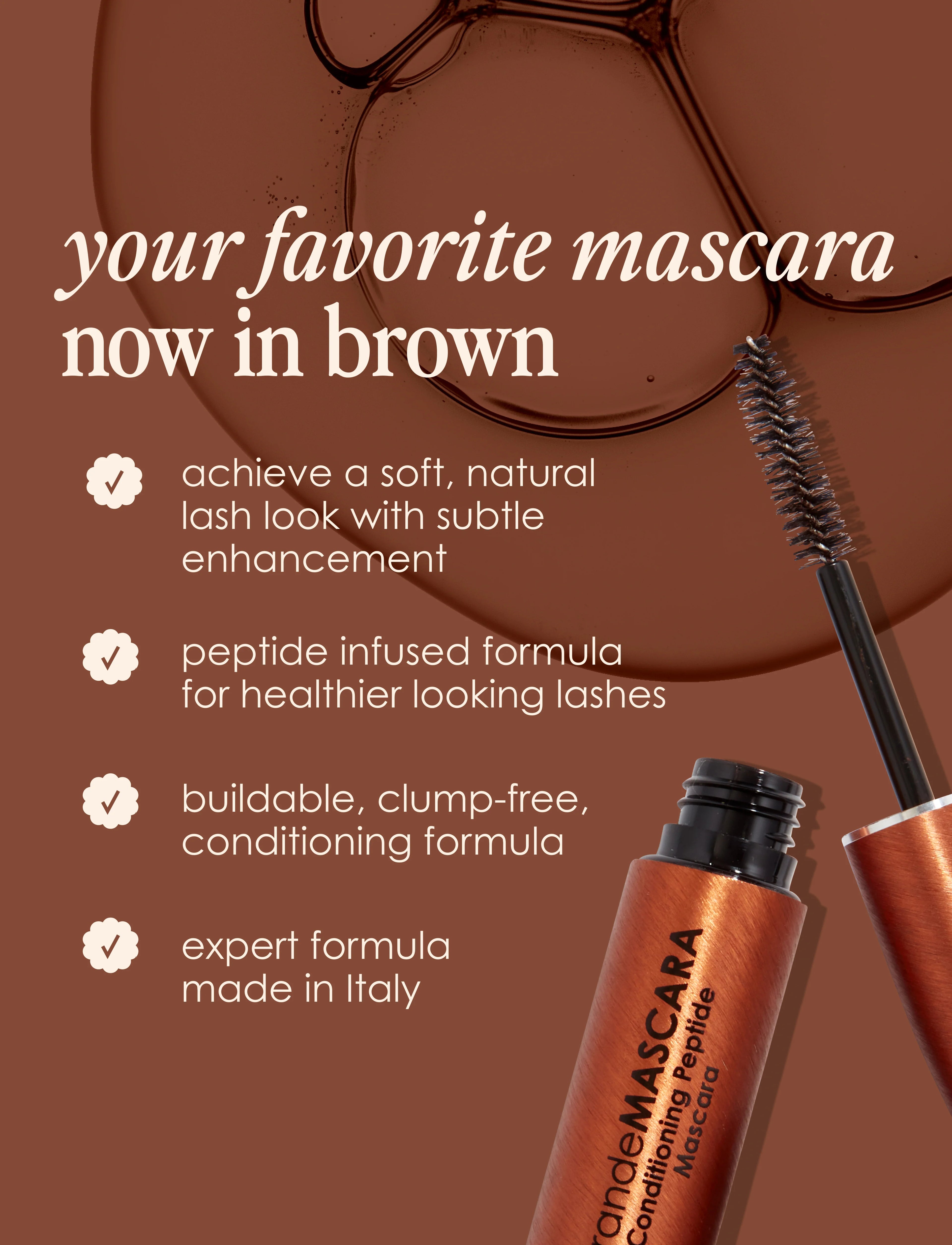 GrandeMASCARA Conditioning Peptide Mascara - Brown