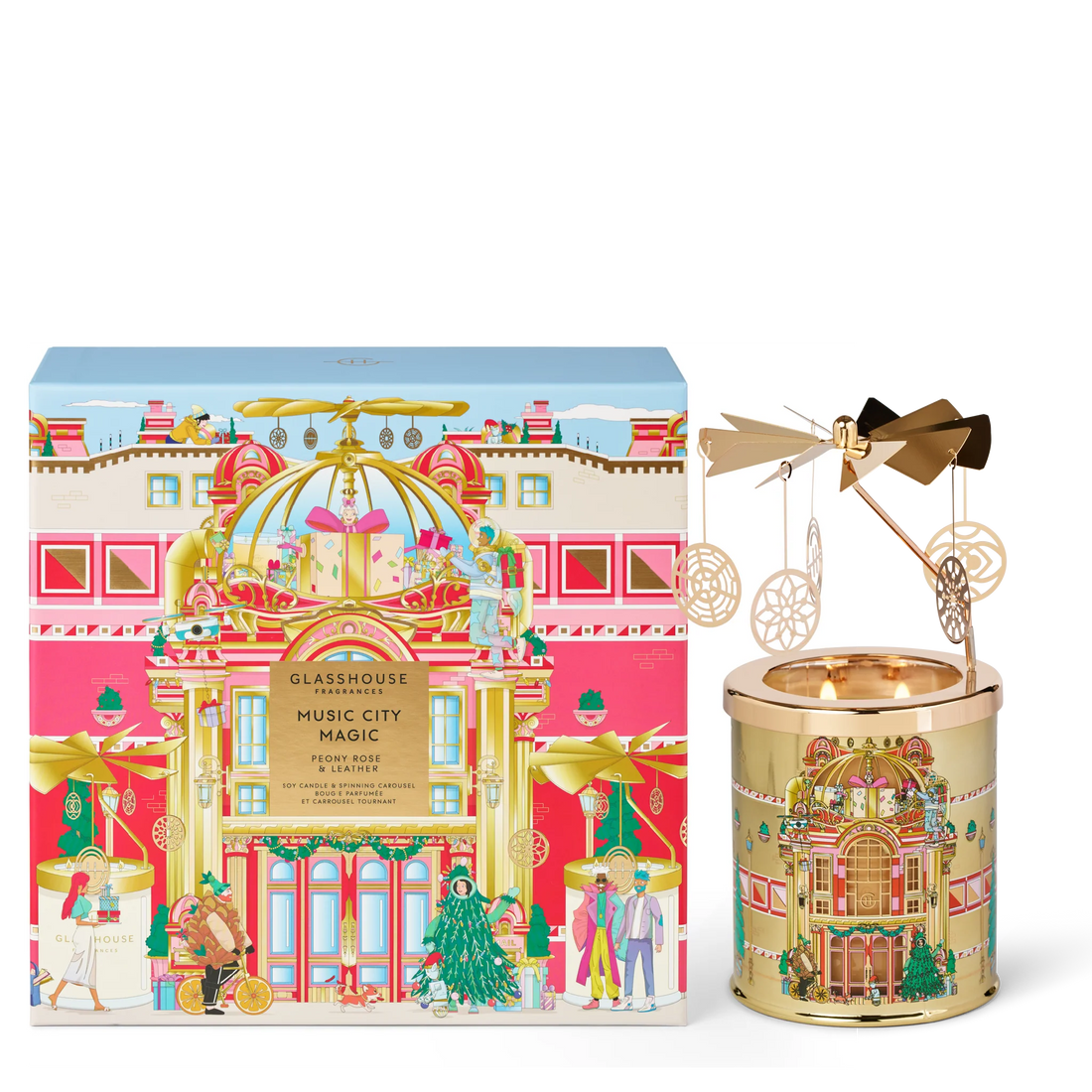 Music City Magic Candle with Spinning Carousel Gift Set - Holiday 2025