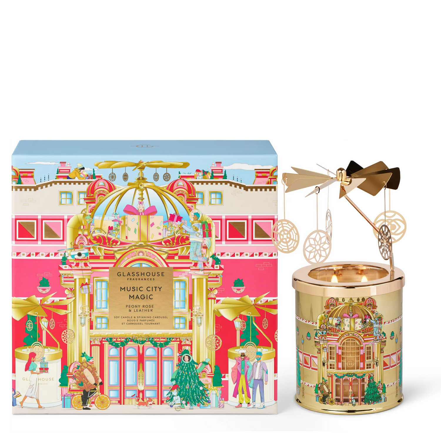 Music City Magic Candle with Spinning Carousel Gift Set - Holiday 2025