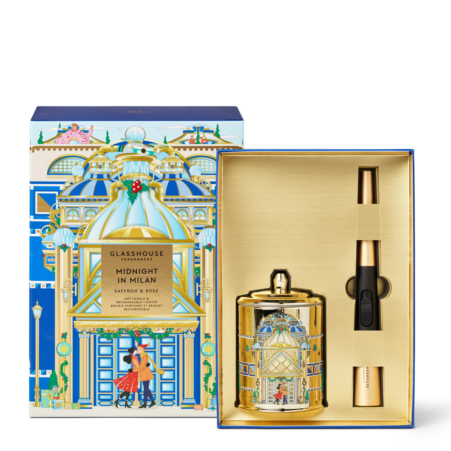 Midnight in Milan Candle &amp; Arc Wand Lighter - Holiday 2025