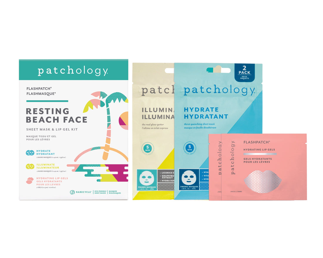 Patchology Resting Beach Face Sheet Mask &amp; Lip Gel Kit