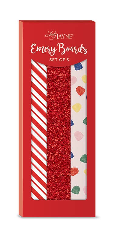 Glitter Emery Board (Set Of 3) - Candy Stripe Gumdrop