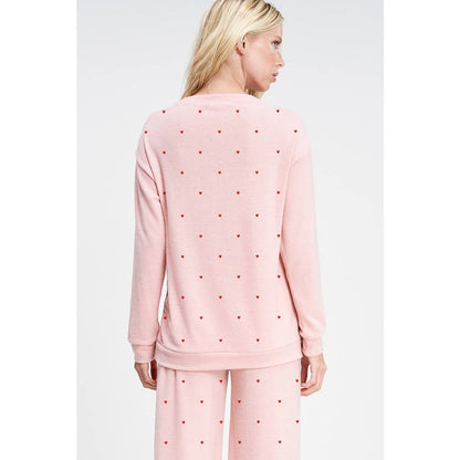Tiny Heart Allover Print Soft Loungewear Set