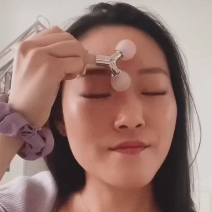 The Rose Quartz Tension Melting Massager for the Face &amp; Neck