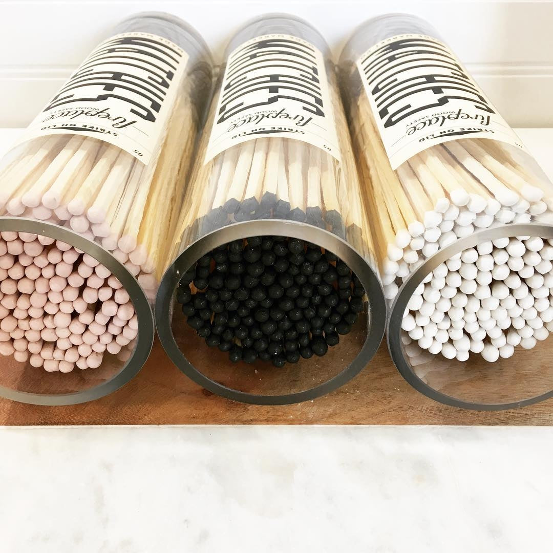 Black Vintage Apothecary Fireplace Matches