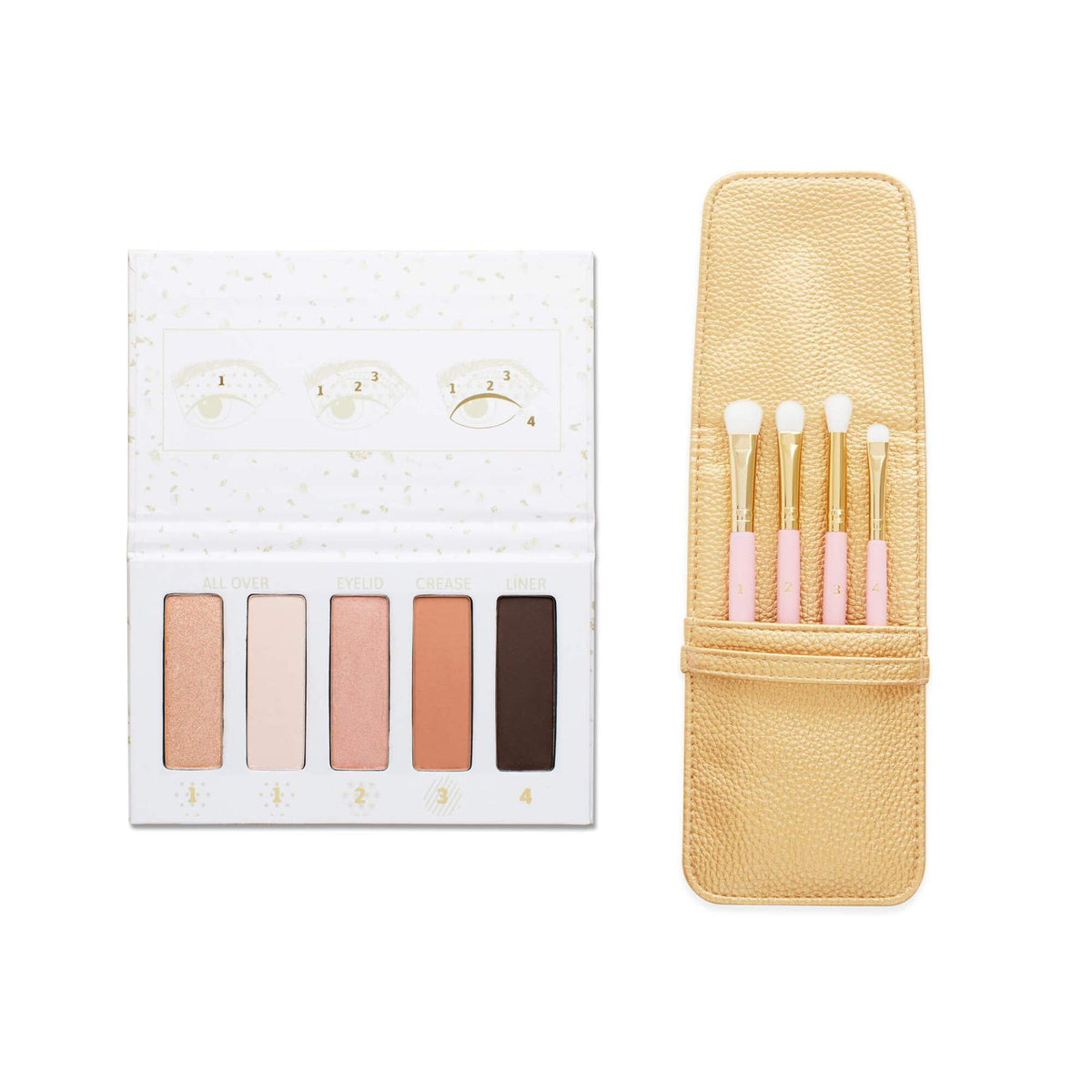 FLAWLESS Eye Shadow Palette and 4-Piece Brush Set